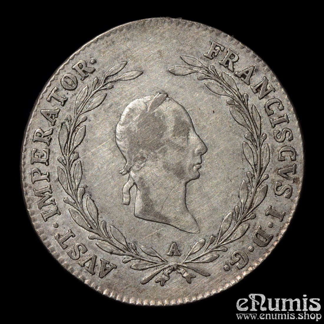 Austria, Franz I, 20 Kreuzer 1827 A, VF-XF Austria, Franz I, 20 Kreuzer 1827 A, VF-XF