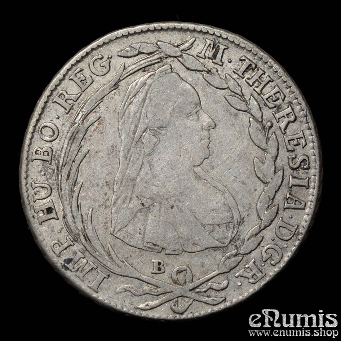 Austria, Hungary, Maria Theresa, 20 Kreuzer 1776 B, Kremnitz, VF+ Austria, Hungary, Maria Theresa, 20 Kreuzer 1776 B, Kremnitz, VF+