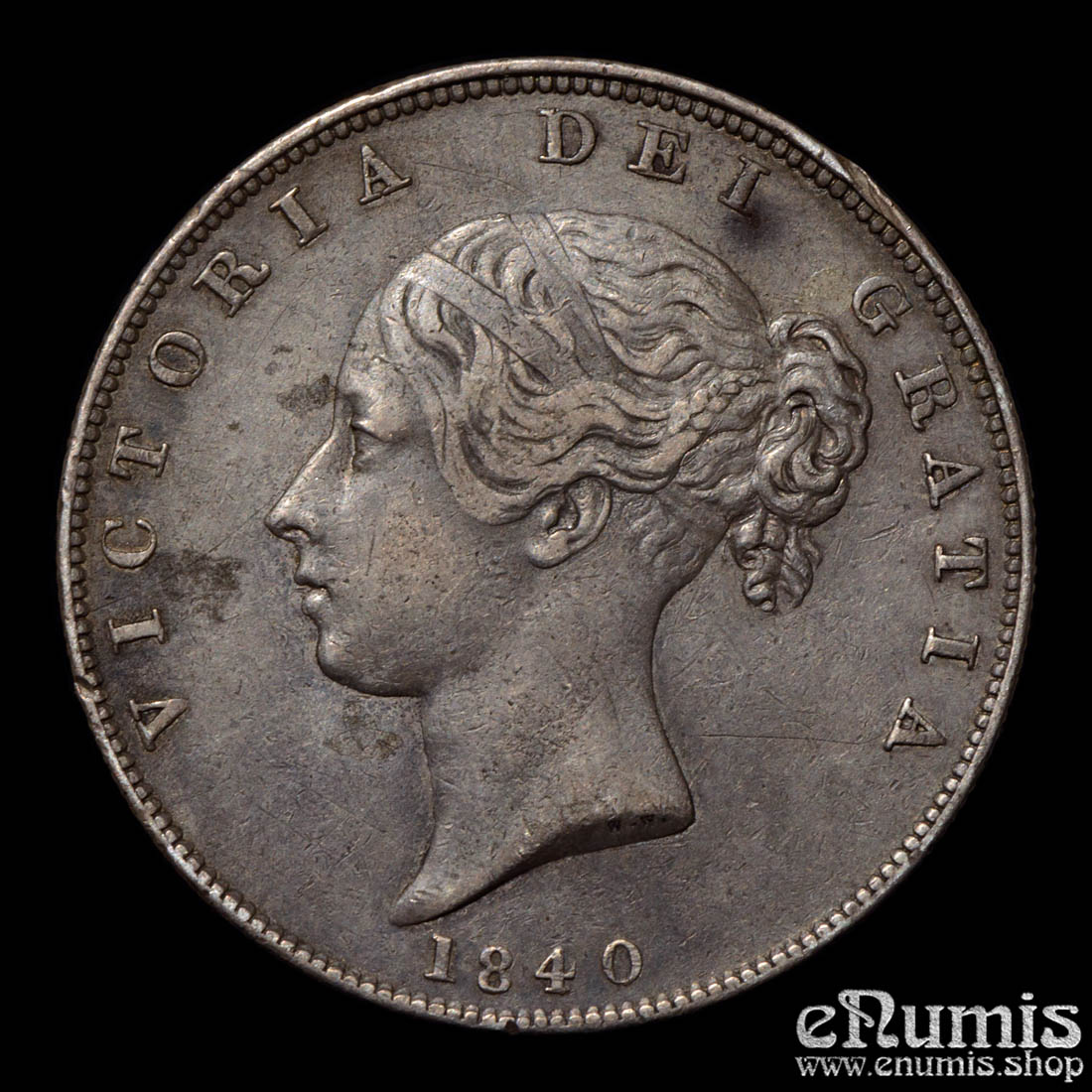 Great Britain, Victoria, Halfcrown 1840, XF+ Great Britain, Victoria, Halfcrown 1840, XF+