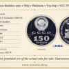 Russia, USSR, 150 Roubles 1990, Ship, Platinum, Top Pop, NGC PF 70 Ultra Cameo Russia, USSR, 150 Roubles 1990, Ship, Platinum, Top Pop, NGC PF 70 Ultra Cameo