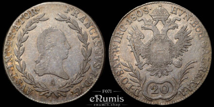 Austria, Franz I, 20 Kreuzer 1808 A, Vienna, aXF/XF