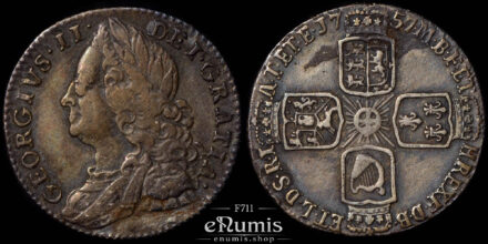 Great Britain, George II, Sixpence 1757, VF+