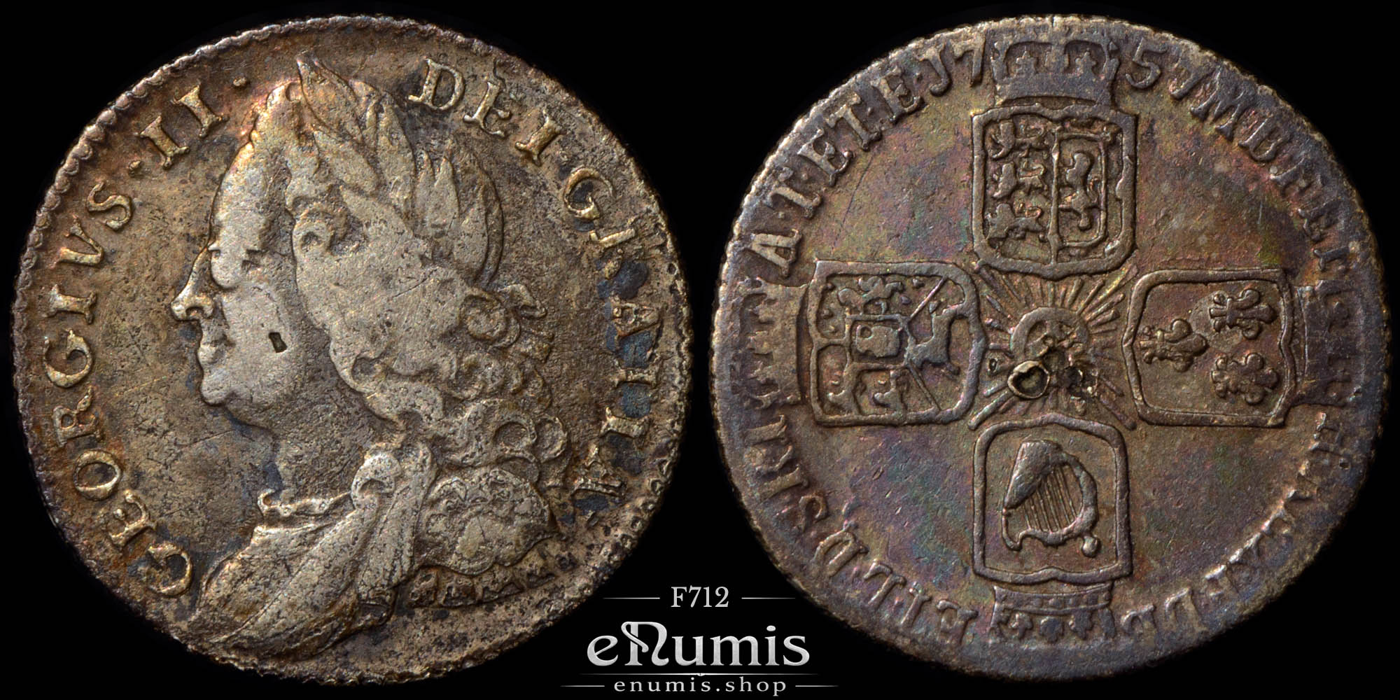 Great Britain, George II, Sixpence 1757, VF Great Britain, George II, Sixpence 1757, VF