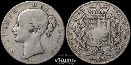 Great Britain, Victoria, Crown 1844, VIII, Star, F‑VF