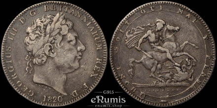 Great Britain, George III, Crown 1820, LX, VF