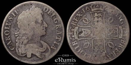 Great Britain, Charles II, Crown 1677, Vicesimo Nono, Fine