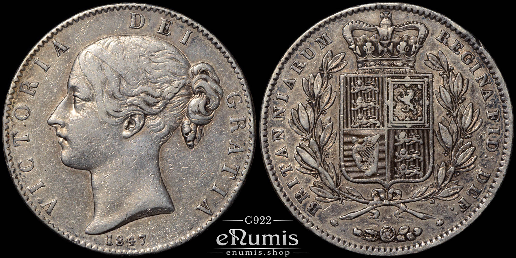 Great Britain, Victoria, Crown 1847, aXF