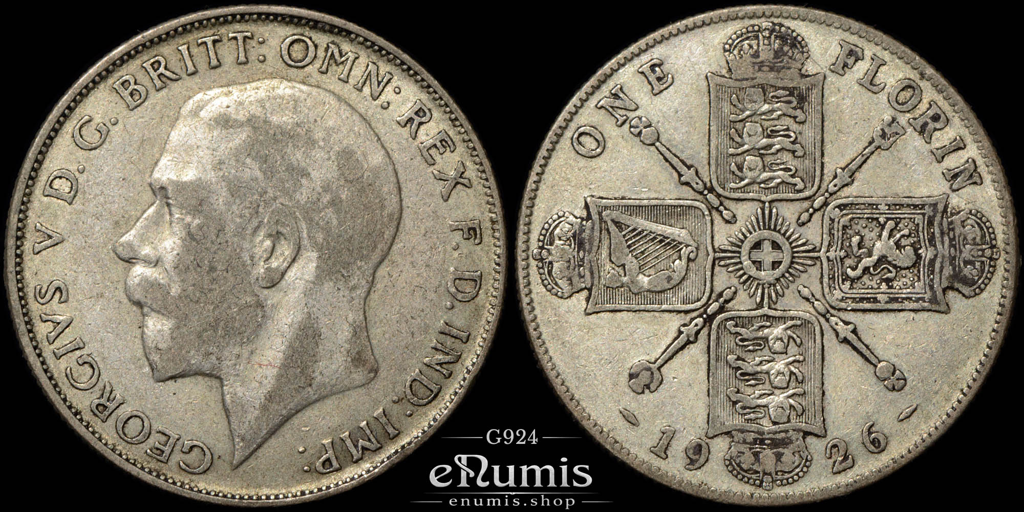 Great Britain, George V, Florin 1926, VF+