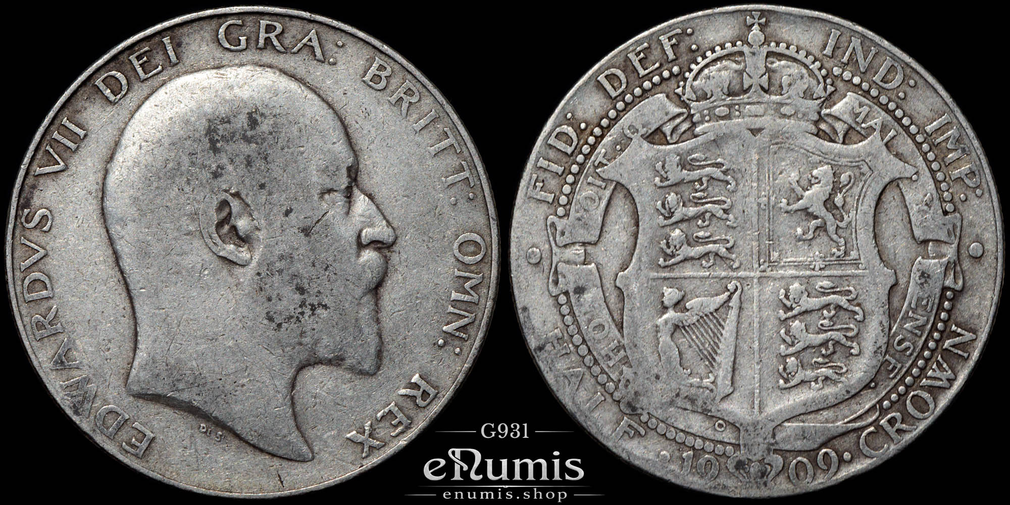 Great Britain, Edward VII, Halfcrown 1909, Scarce, aVF