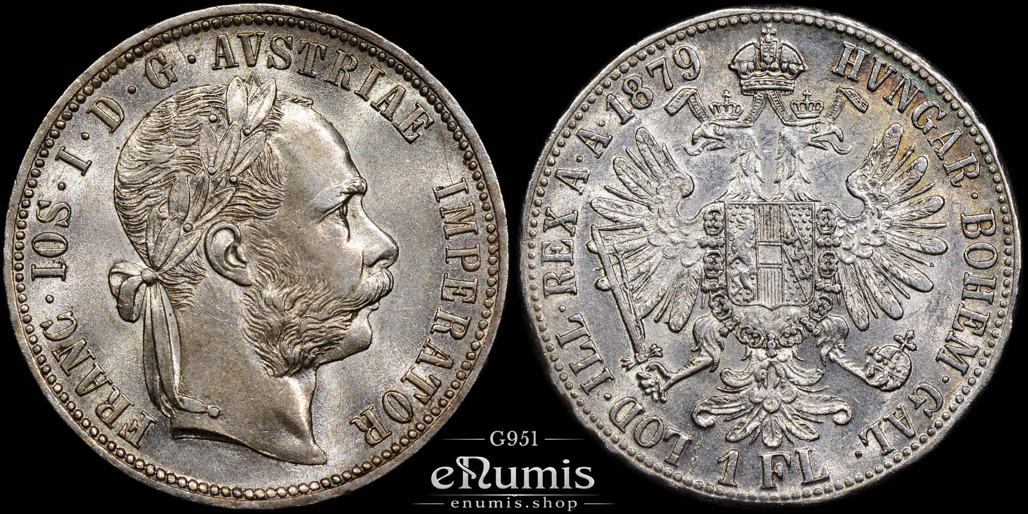 Austria, Franz Joseph I, 1 Florin Gulden 1879, UNC Austria, Franz Joseph I, 1 Florin Gulden 1879, UNC