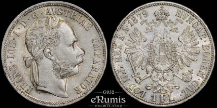 Austria, Franz Joseph I, 1 Florin Gulden 1879, aUNC