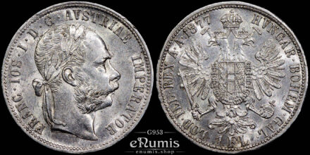 Austria, Franz Joseph I, 1 Florin Gulden 1877, aUNC