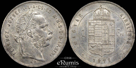 Hungary, Franz Joseph I, 1 Forint 1879, UNC