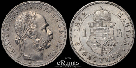 Hungary, Franz Joseph I, 1 Forint 1882, Scarce, aUNC