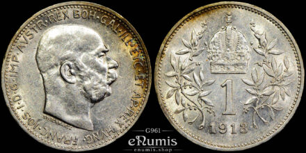 Austria, Franz Joseph I, 1 Corona 1913, aUNC