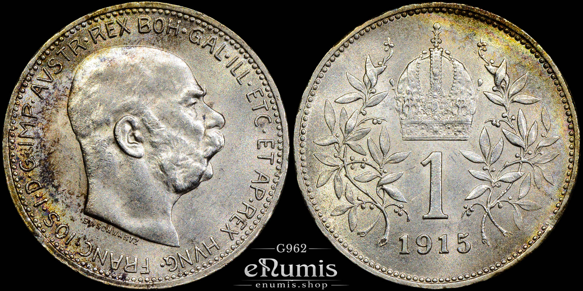 Austria, Franz Joseph I, 1 Corona 1915, UNC
