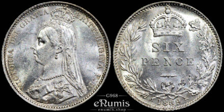Great Britain, Victoria, Sixpence 1889, UNC