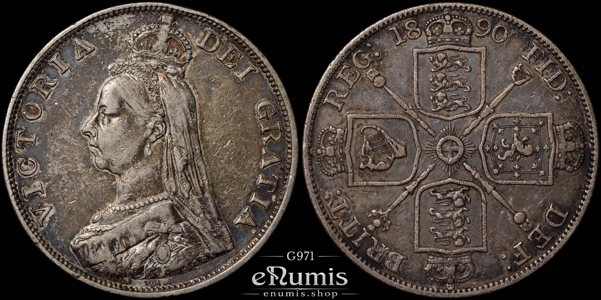 Great Britain, Victoria, Double Florin 1890, VF-XF