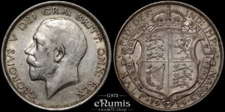 Great Britain, George V, Halfcrown 1914, XF+