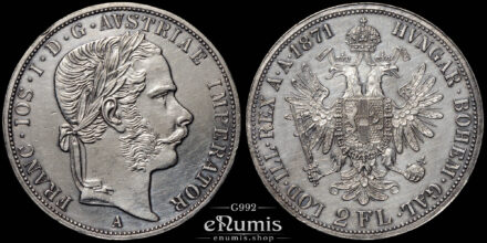 Austria, Franz Joseph I, 2 Florin Gulden 1871, aUNC