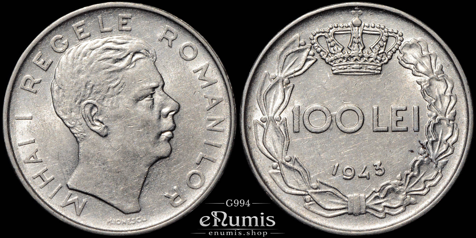 Romania, Mihai I, 100 Lei 1943, XF-UNC Romania, Mihai I, 100 Lei 1943, XF-UNC