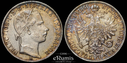 Austria, Franz Joseph I, 1 Florin Gulden 1861 A, aXF