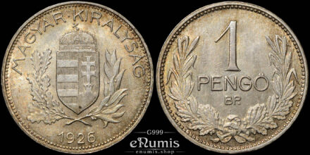 Hungary, 1 Pengo 1926, silver, better year, UNC