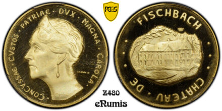Luxembourg, 40 Francs 1976, Château de Fischbach, Top Pop, PCGS PR 68 DEEP CAMEO