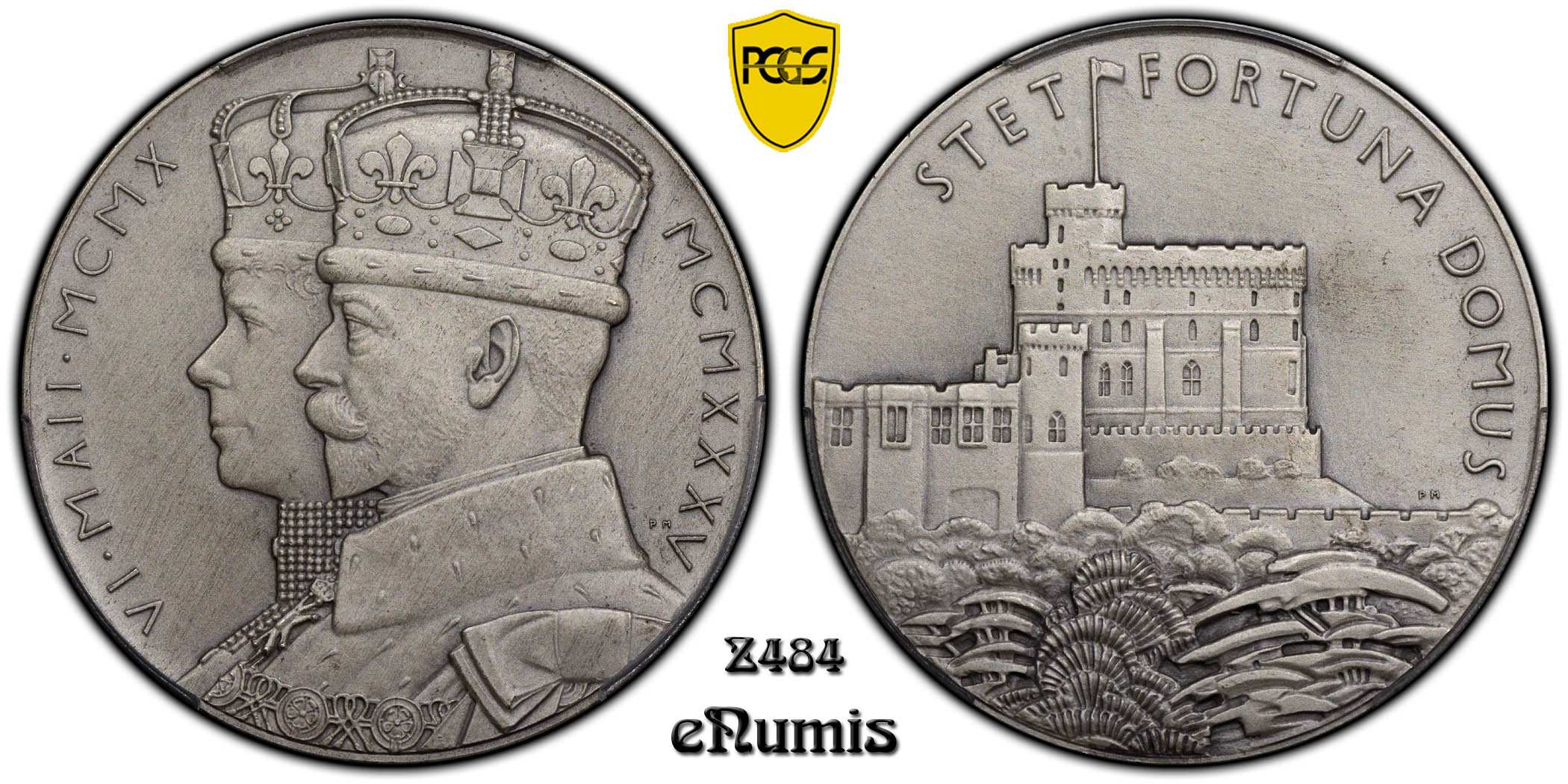 Great Britain, George V, Huge Silver Medal 1935, Matte, Top Pop, PCGS SP 66