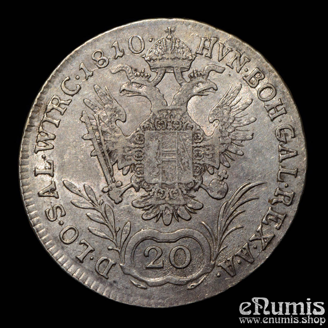 Austria, Franz I, 20 Kreuzer 1810 A, Vienna, XF Austria, Franz I, 20 Kreuzer 1810 A, Vienna, XF