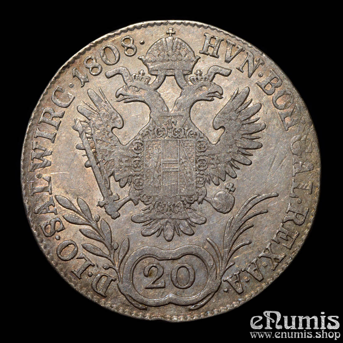 Austria, Franz I, 20 Kreuzer 1808 A, Vienna, aXF/XF