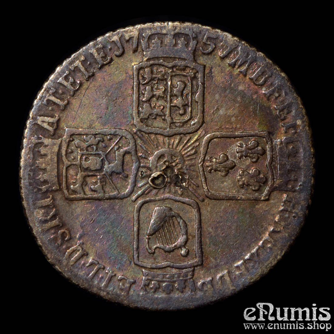 Great Britain, George II, Sixpence 1757, VF Great Britain, George II, Sixpence 1757, VF