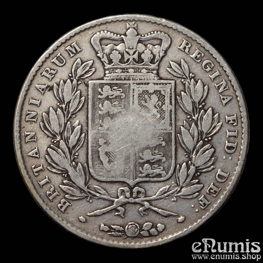 Great Britain, Victoria, Crown 1844, VIII, Star, F-VF Great Britain, Victoria, Crown 1844, VIII, Star, F-VF