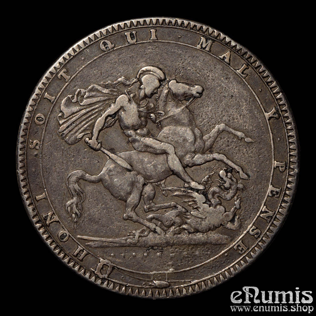 Great Britain, George III, Crown 1820, LX, VF Great Britain, George III, Crown 1820, LX, VF