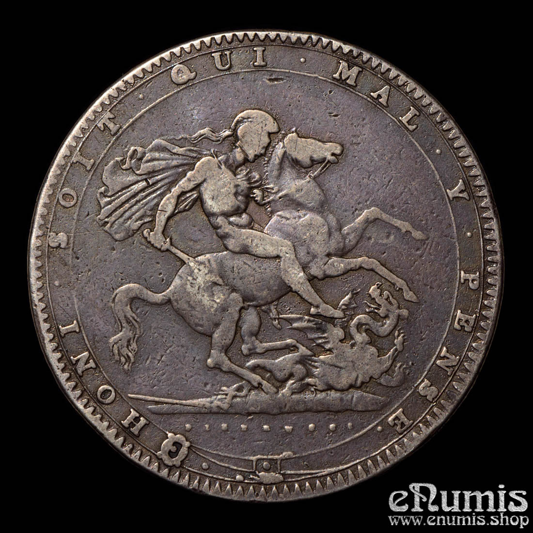 Great Britain, George III, Crown 1820, LX, aVF Great Britain, George III, Crown 1820, LX, aVF