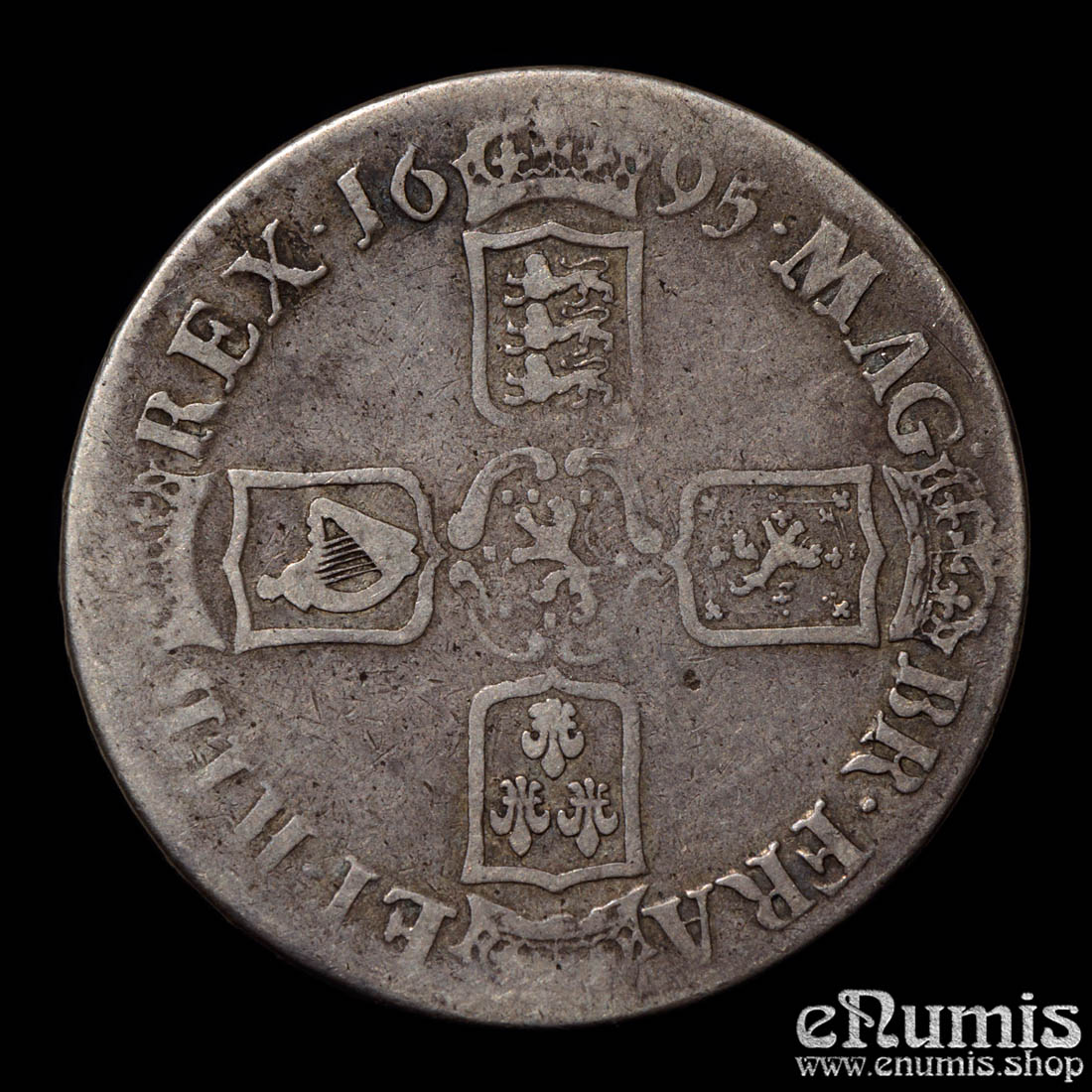 Great Britain, William III, Crown 1695, SEPTIMO, VF Great Britain, William III, Crown 1695, SEPTIMO, VF