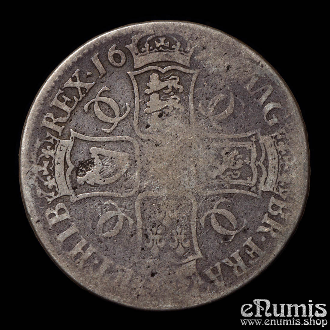 Great Britain, Charles II, Crown 1677, Vicesimo Nono, Fine Great Britain, Charles II, Crown 1677, Vicesimo Nono, Fine