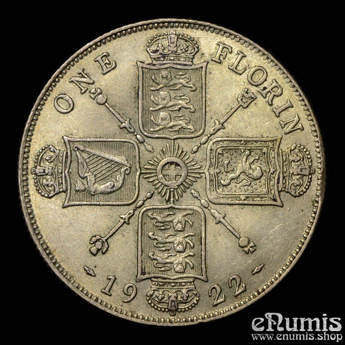 Great Britain, George V, Florin 1922, XF+