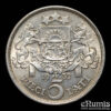 Latvia, 5 Lati 1932, silver, better year, UNC