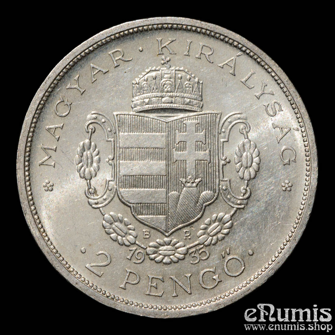 Hungary, 2 Pengo 1935, Bicentennial - Death of Rakoczi, UNC
