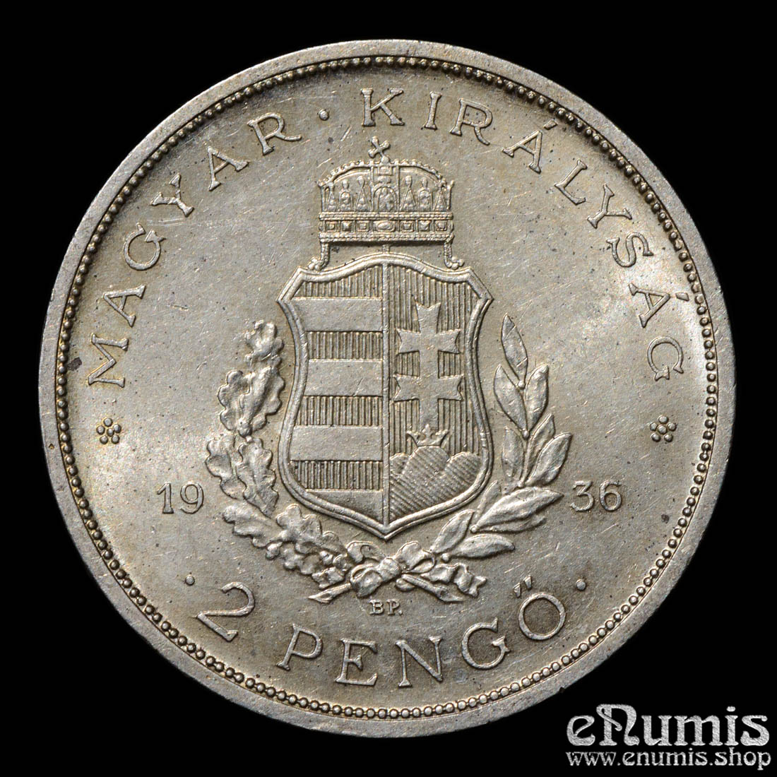Hungary, 2 Pengo 1936, silver, 50th Anniversary - Death of Franz Liszt, UNC