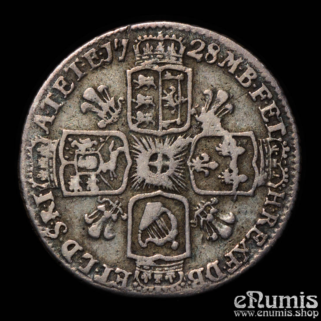 Great Britain, George II, Sixpence 1728, one year type, F-VF Great Britain, George II, Sixpence 1728, one year type, F-VF
