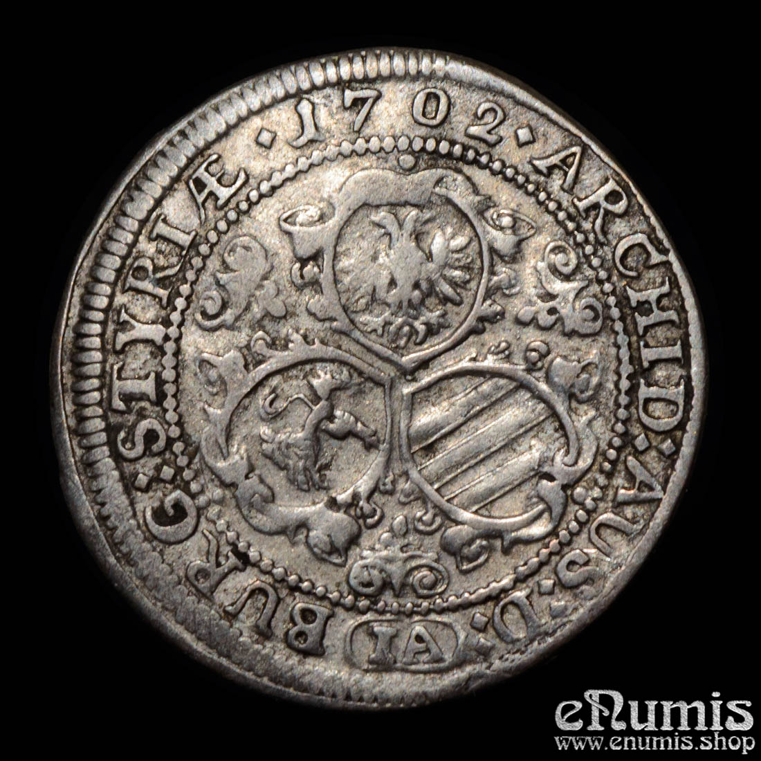 Austria, Leopold I, 3 Kreuzer 1702 IA, Graz, XF