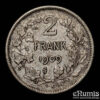 Belgium, Leopold II, 2 Francs 1909, der Belgen, aXF Belgium, Leopold II, 2 Francs 1909, der Belgen, aXF