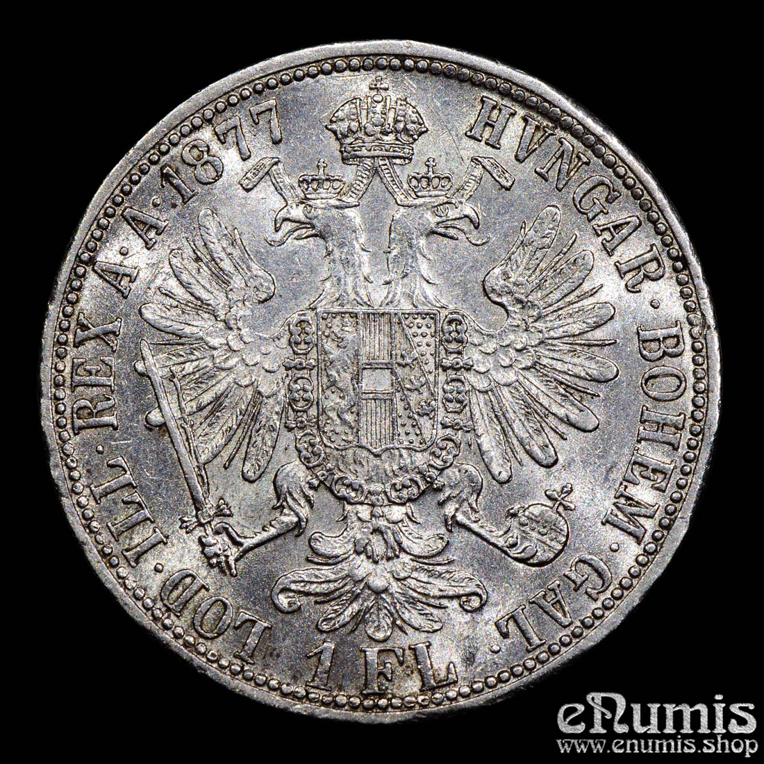 Austria, Franz Joseph I, 1 Florin Gulden 1877, aUNC