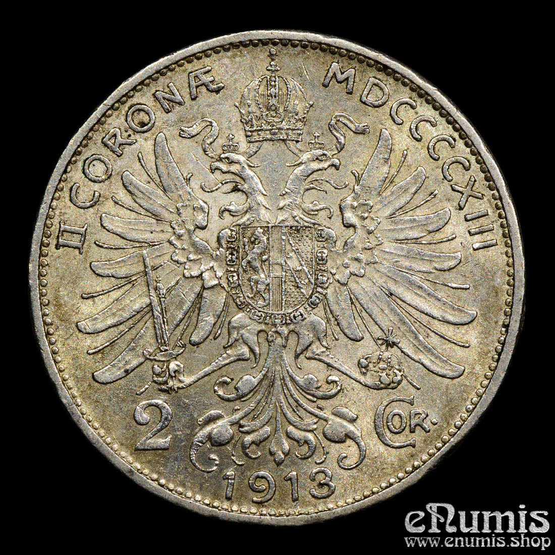Austria, Franz Joseph I, 2 Corona 1913, aUNC