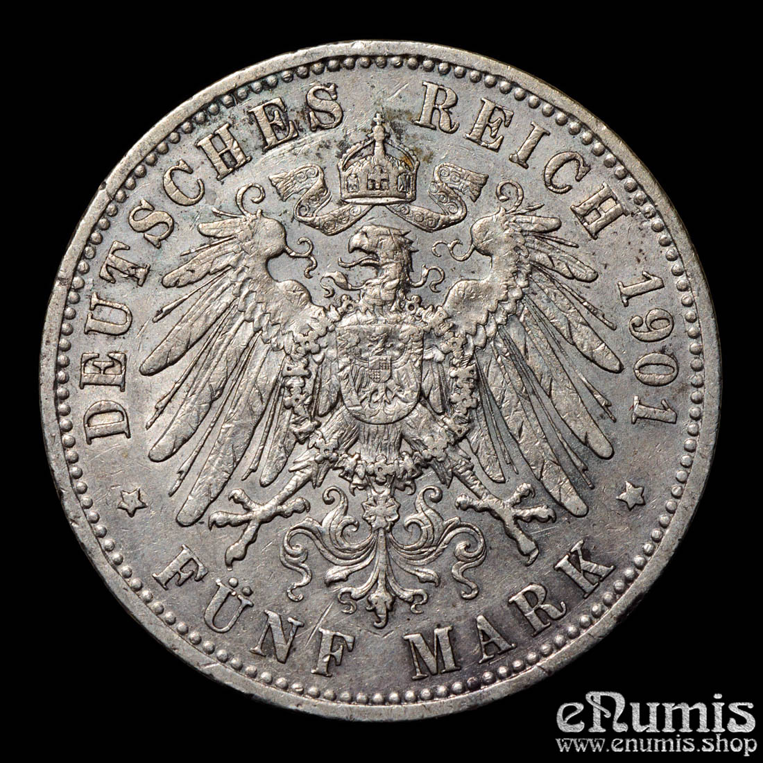 Germany, Prussia, Wilhelm II, 5 Mark 1901, better date, VF-XF Germany, Prussia, Wilhelm II, 5 Mark 1901, better date, VF-XF
