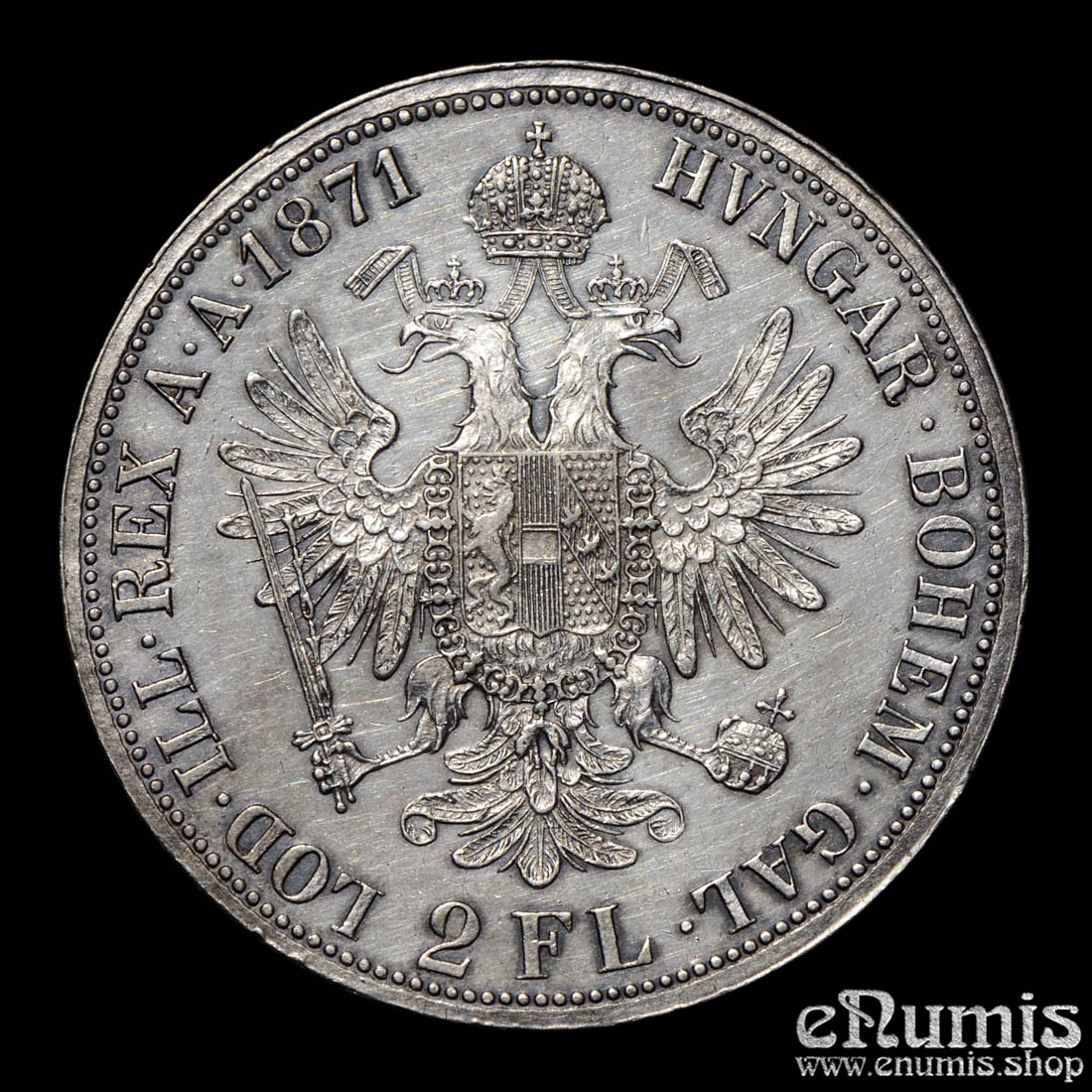 Austria, Franz Joseph I, 2 Florin Gulden 1871, aUNC