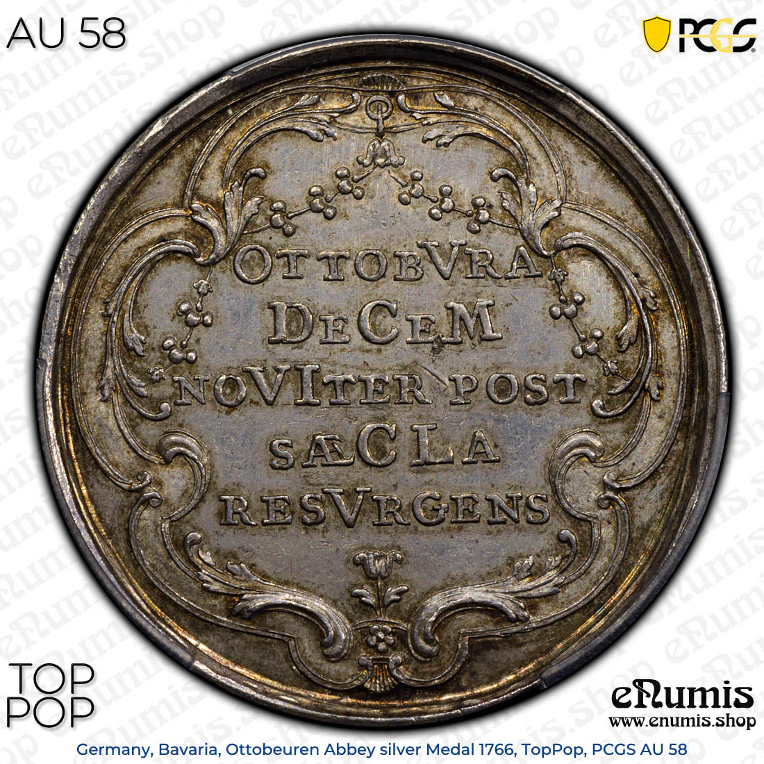 Germany, Bavaria, Ottobeuren Abbey silver Medal 1766, TopPop, PCGS AU 58