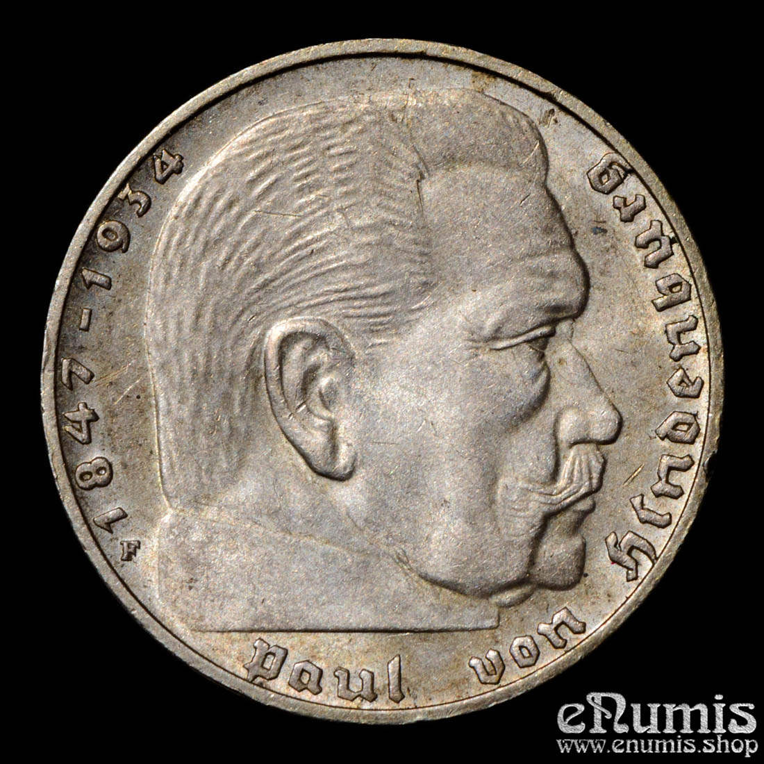 Germany, Third Reich, 2 Mark 1937 F, Stuttgart, Swastika, UNC